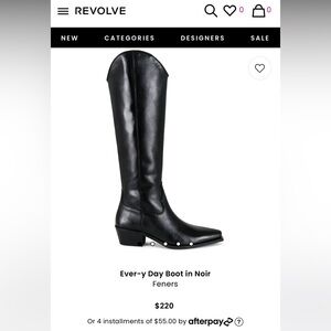 Feners everyday noir cowboy western boot